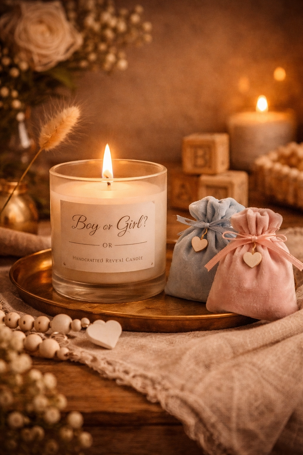 Gender reveal candles